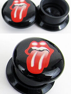 Флеш за уши 14 мм Rolling Stones лице