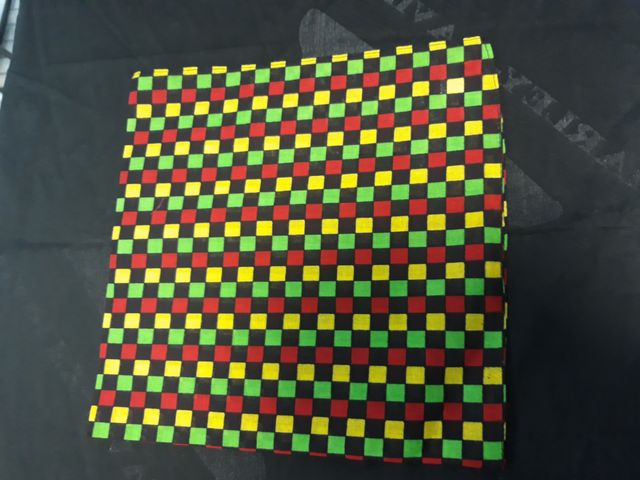 Бандана кърпа за глава на каре в ямайски цветове 55x55cm - Image 3