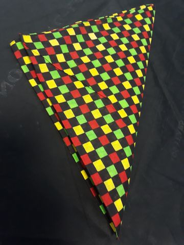 Бандана кърпа за глава на каре в ямайски цветове 55x55cm - Image 2