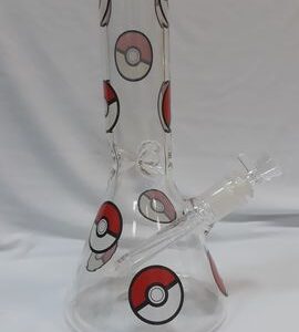 Дебелостенен стъклен бонг за пушене с уникален дизайн Poké - Hover Image
