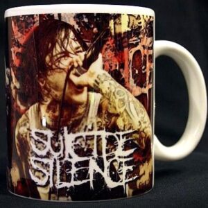 Порцеланова чаша със снимка на Suicide Silence и вокалиста Mitch Lucker