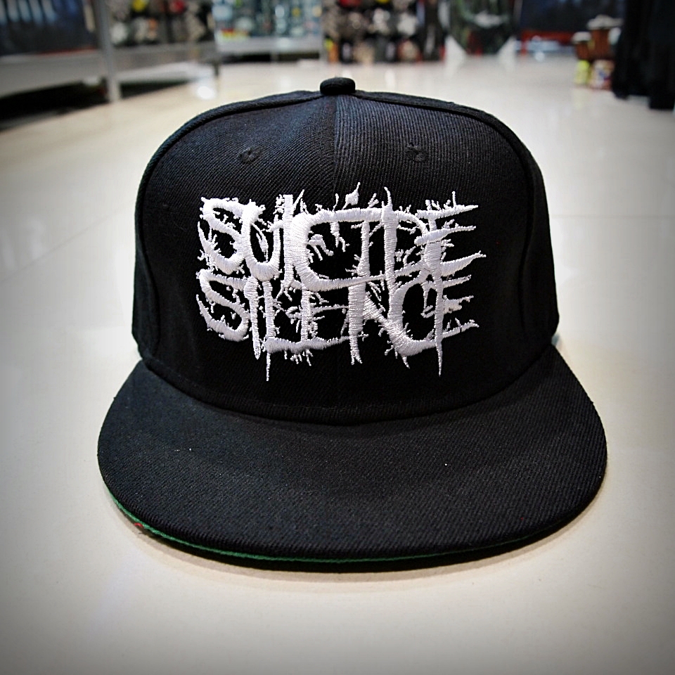 Черна метъл кор шапка на Suicide Silence с розова 3D бродерия