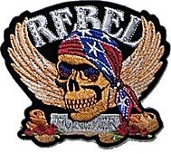 Голяма нашивка за гръб с череп Rebel Forever - Hover Image
