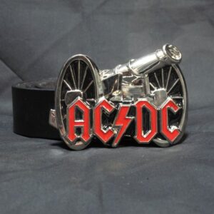Мъжки колан от естествена кожа AC/DC с метална тока лого