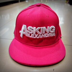 Розова шапка с права козирка на Asking Alexandria с релефно лого