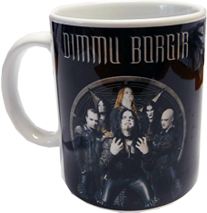 Бяла порцеланова чаша със снимка на норвежката блек метъл група Dimmu Borgir