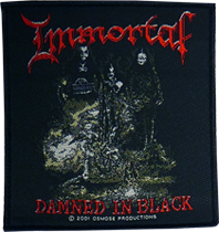 Везана нашивка на Immortal с бяло лого за метъл яке