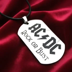 Мъжки медальон AC/DC Rock or Bust от медицинска стомана 316L