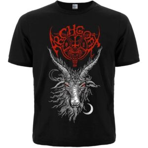 Блек метъл тениска Archgoat черна с глава на козел и пентаграм