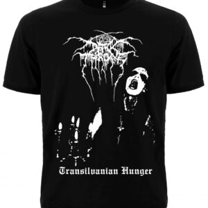 Черна тениска на Darkthrone с обложката на албума Transilvanian Hunger