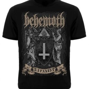 Метъл тениска Behemoth Satanist с обърнат кръст и окултни мотиви