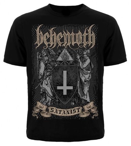 Метъл тениска Behemoth Satanist с обърнат кръст и окултни мотиви
