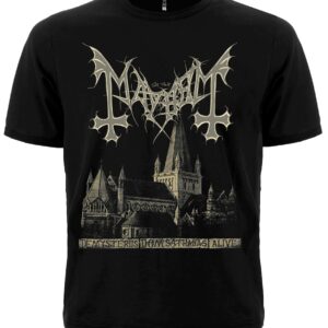 Метъл тениска Mayhem De Mysteriis Dom Sathanas Alive с катедрала