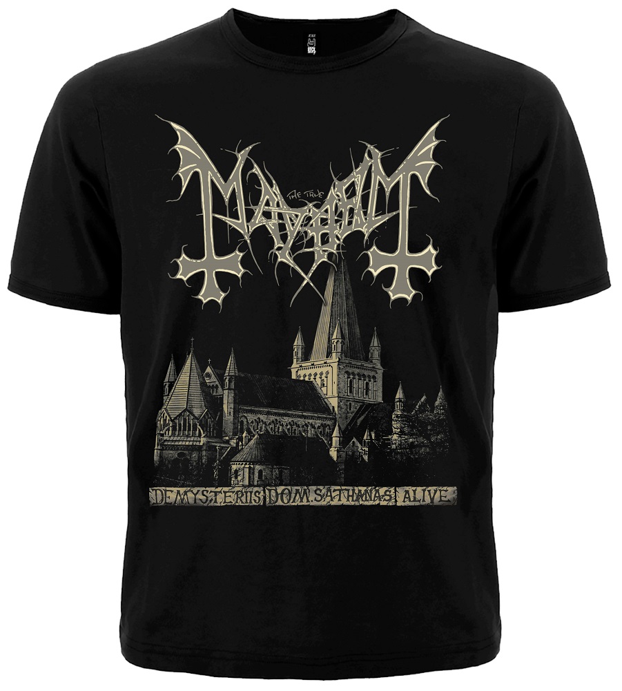 Метъл тениска Mayhem De Mysteriis Dom Sathanas Alive с катедрала