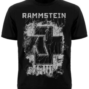 Метъл тениска Rammstein с логото на групата в гръндж стил