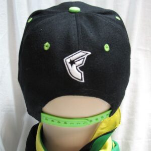 Snapback шапка с права козирка Famous - Черно и зелено - Hover Image