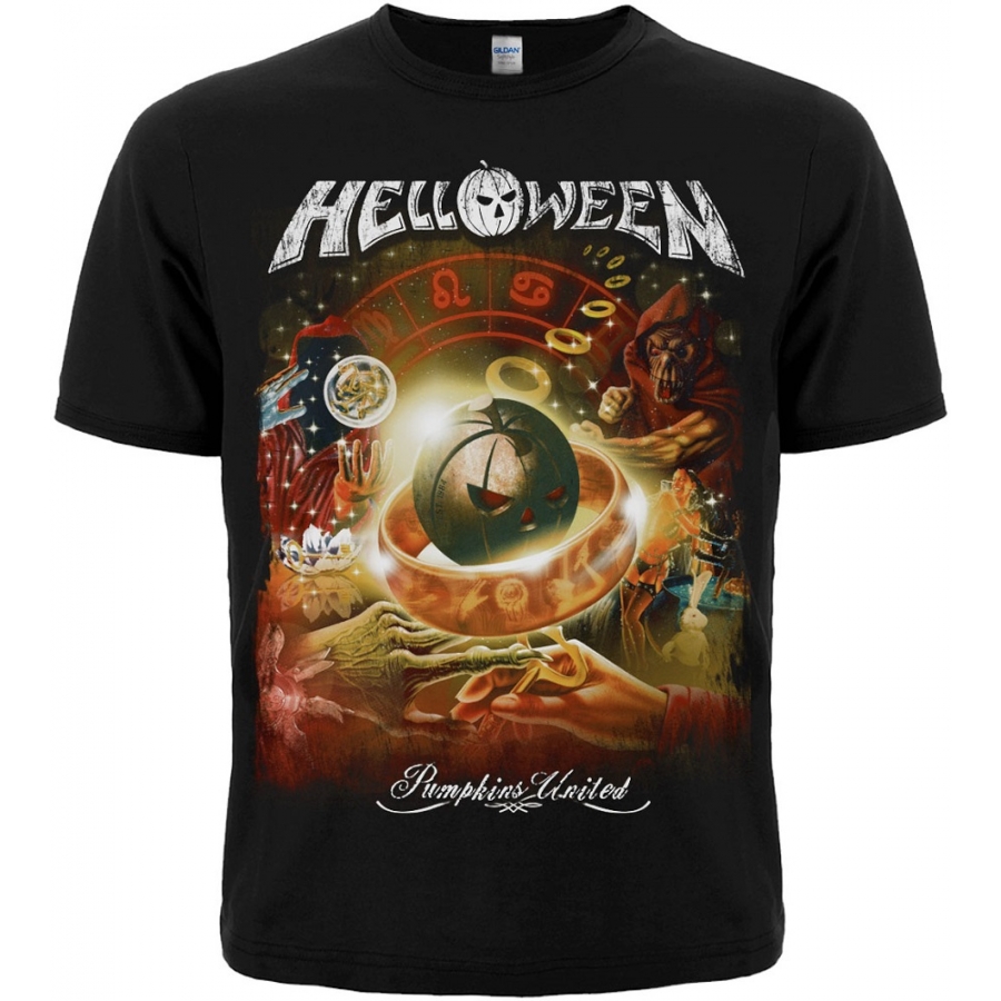 Метъл тениска Helloween Pumpkins United с магически пръстени и тиква