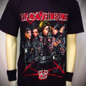 Черна метъл тениска Black Veil Brides с цветна снимка на петимата членове на групата