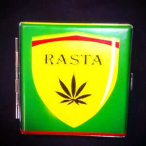 Метална табакера за цигари RASTA с конопено листо