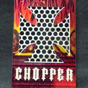 Метална карта гриндер за билки с дизайн Chopper и железен кръст на пламъци