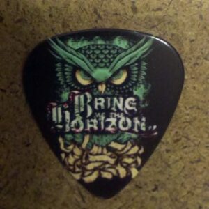 Черно перце за китара Bring Me The Horizon с принт на зелена сова и лого