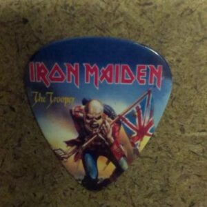 Синьо перце за китара Iron Maiden с принт на Еди като британски войник от The Trooper