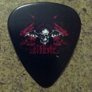 Черно перце за китара Avenged Sevenfold с червено и бяло лого Deathbat череп с крила