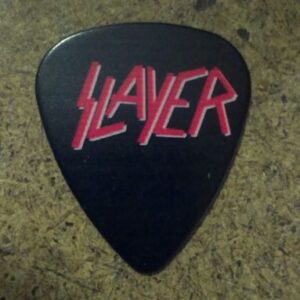 Черно перце за китара Slayer с червено лого и 3D ефект