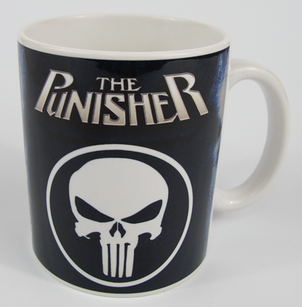 Порцеланова чаша със снимка на Punisher с белия череп и надпис