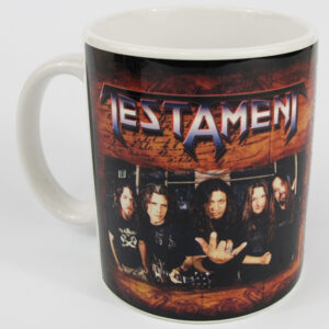Чаша със снимка на Testament с лика на Чък Били и групата