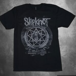 Тениска Slipknot All Hope Is Gone Черна метъл тениска Slipknot с голяма бяла нонаграма и лого на бандата
