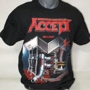 Рок тениска Accept Metal Heart черна със ситопечат