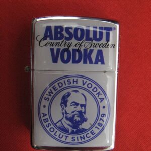 Метална запалка Absolut Vodka хромиран корпус с портрет