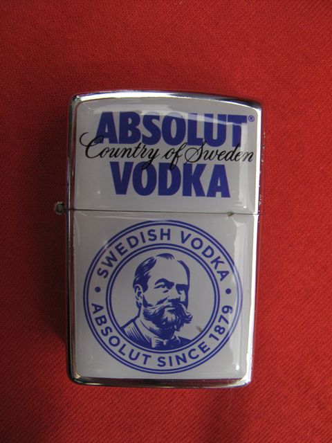 Метална запалка Absolut Vodka хромиран корпус с портрет