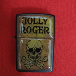 Метална пиратска запалка Jolly Roger с череп и кости черен гланц