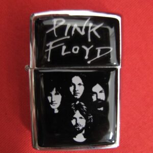 Черна метална колекционерска запалка Pink Floyd с портрети на музикантите