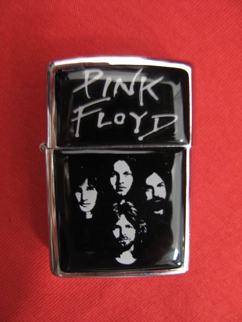 Черна метална колекционерска запалка Pink Floyd с портрети на музикантите