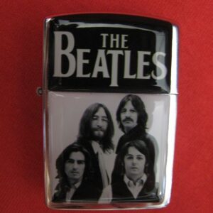 Хромирана бензинова запалка The Beatles с лого и портрет
