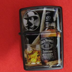 Метална бензинова запалка Jack Daniels за подарък с релефен портрет