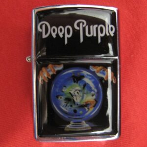 Хромирана зипо запалка на Deep Purple с магическо кълбо и лого