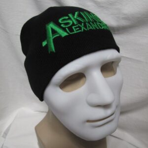 Зимна черна шапка Asking Alexandria със зелено бродирано лого - Hover Image