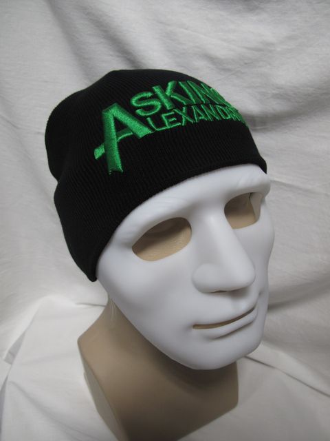 Зимна черна шапка Asking Alexandria със зелено бродирано лого - Image 2