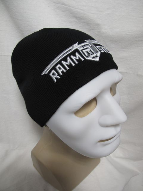 Зимна черна шапка Rammstein със сребриста бродерия и герб - Image 2