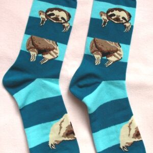 Кафяви и зелени райести памучни чорапи с илюстрации на ленивци Heaven Socks размер 41-46