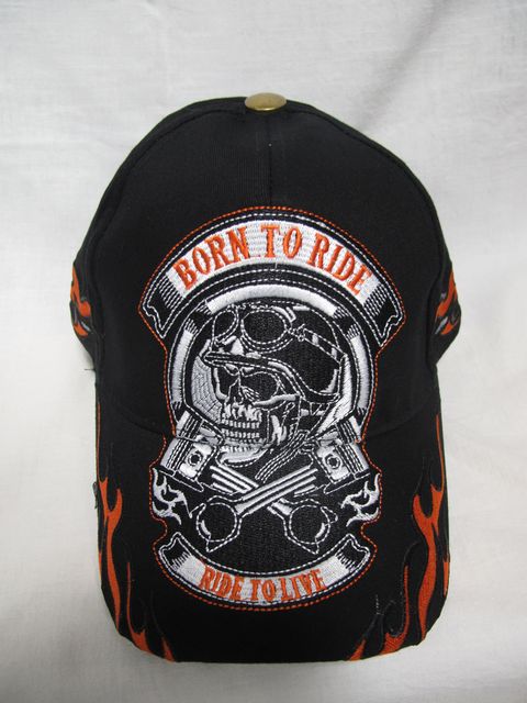 Мъжка мото шапка с голям череп Born to Ride - Image 4
