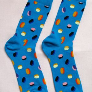 Ярко сини памучни чорапи с илюстрации на цветни капсули и хапчета Heaven Socks размер 41-46