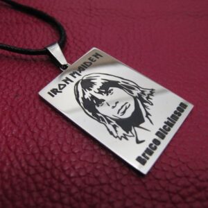Унисекс медальон плочка на Iron Maiden от стомана 316L с Брус Дикинсън