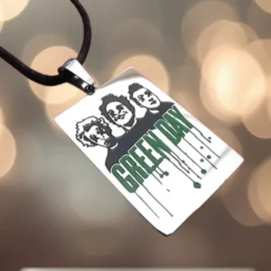 Унисекс стоманен медальон плочка на Green Day с портрети