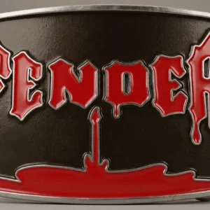 Метална тока за колан Fender с червен лак и хром