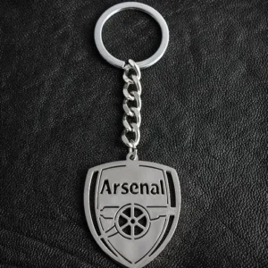 Метален ключодържател Arsenal FC от стомана с форма на щит и оръдие